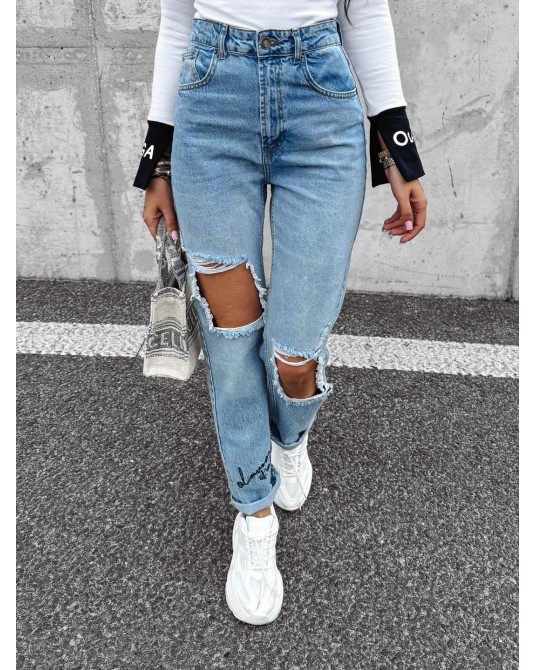 SPODNIE MOM JEANS ▪️z dziurami
