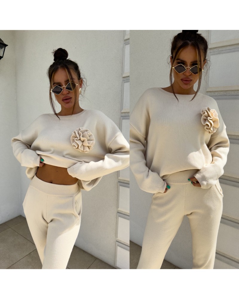 KASZMIROWY KOMPLET ▪️z róża JASNY BEŻ