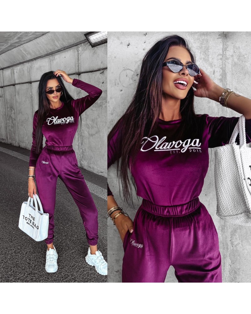 KOMPLET DAMSKI WELUROWY ▪️BORDO