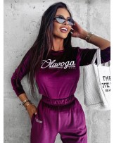 KOMPLET DAMSKI WELUROWY ▪️BORDO