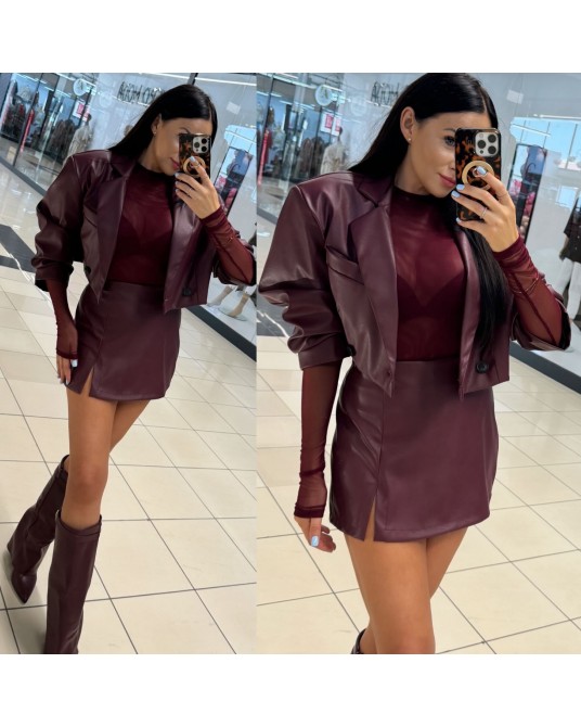 MARYNARKA VOUGE BORDO Leather