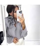 KOSZULA Z RÓŻA ▪️NEW SZARA