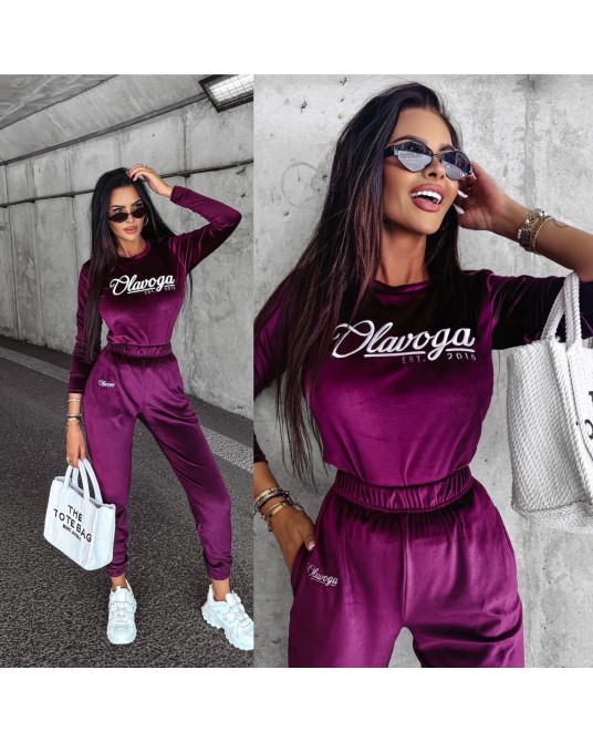 KOMPLET DAMSKI WELUROWY ▪️BORDO