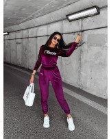 KOMPLET DAMSKI WELUROWY ▪️BORDO