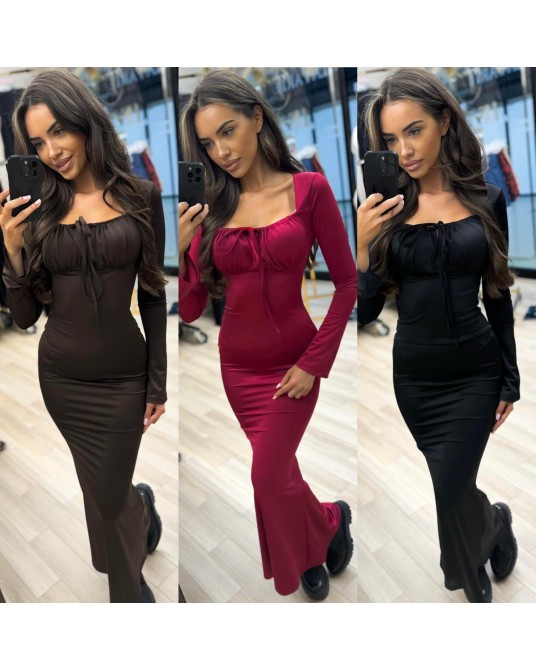 SUKIENKA MAXI ▪️wiązana BORDO