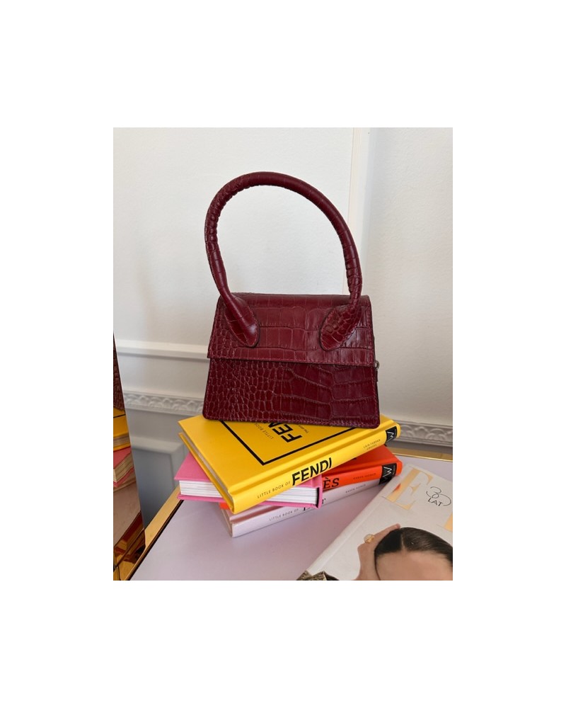 SKÓRZANA TOREBKA JACQUEMUSS BORDO 