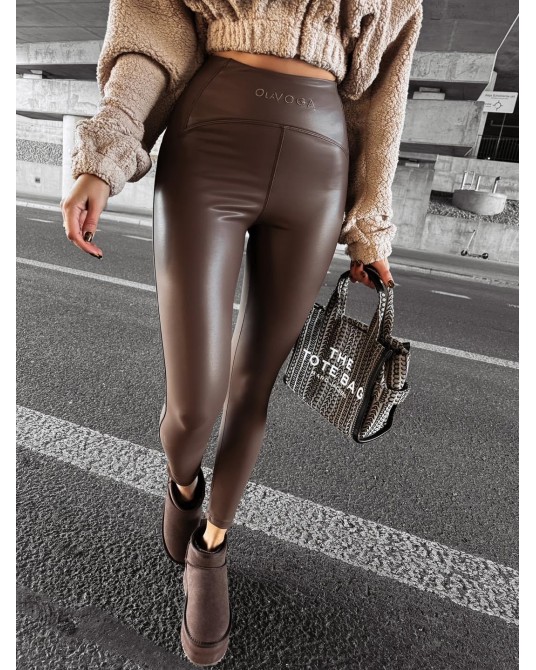 Legginsy Leather ▪️brąz