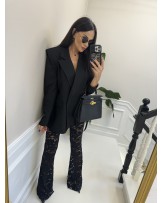 SPODNIE DZWONY KORONKA ▪️CZARNE