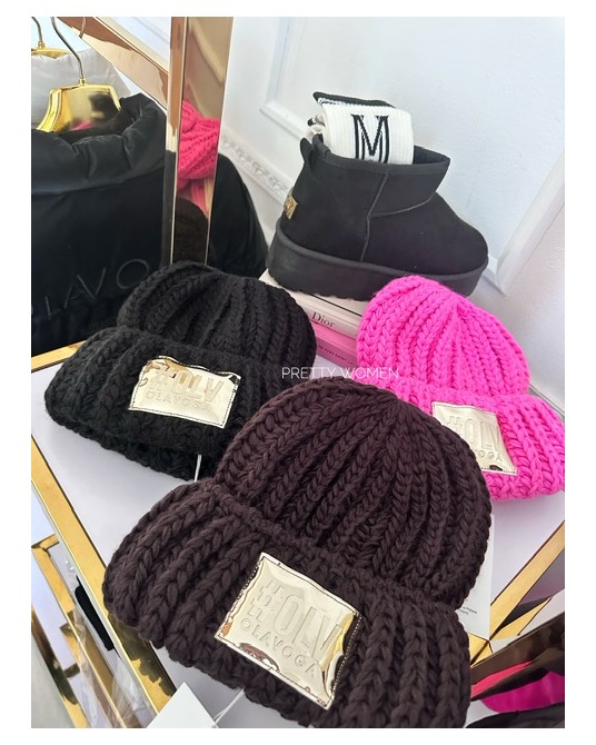 CZAPKA Z WEŁNA ▪️czekoladowa