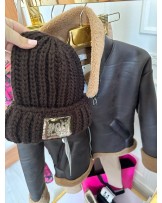 CZAPKA Z WEŁNA ▪️czekoladowa