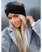 CZARNA opaska z wełna ▪️