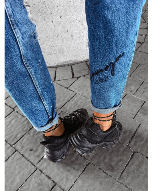 SPODNIE MESS ▪️JEANS  przetarcia CIEMNE