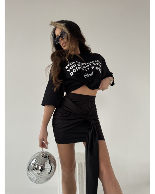 Spódnica FAMME ▪️czarna z wiązaniem