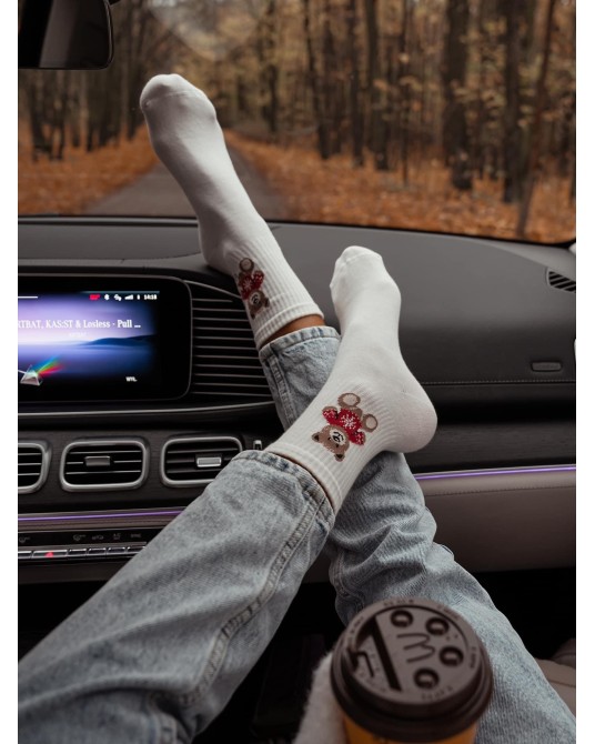 SKARPETKI Z MISIEM ▪️ecru