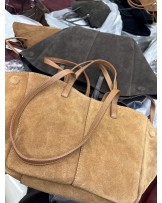 DUŻA ZAMSZOWA TOREBKA CAMEL ▪️