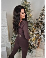 LEGGINSY Z MARSZCZENIM ▪️ZIP SERDUSZKO CZEKOLADOWE