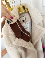 Brązowe skarpetki z falbanka ▪️