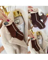 Brązowe skarpetki z falbanka ▪️