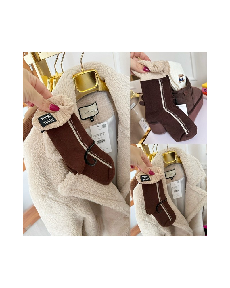 Brązowe skarpetki z falbanka ▪️