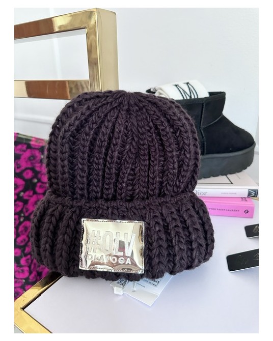 CZAPKA Z WEŁNA ▪️czekoladowa