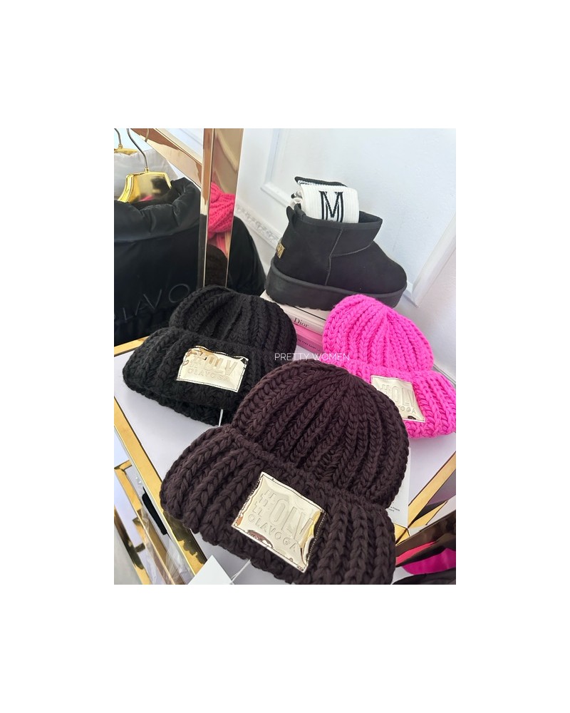 CZAPKA Z WEŁNA ▪️czekoladowa