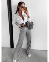 SPODNIE Z PASEM ▪️SZARE