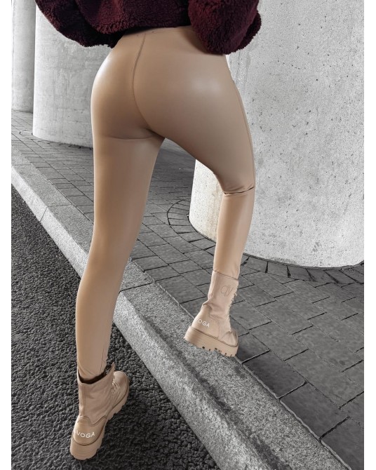 Legginsy Leather ▪️bezowe