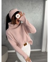 SWETER INKO pudrowy WEŁNA