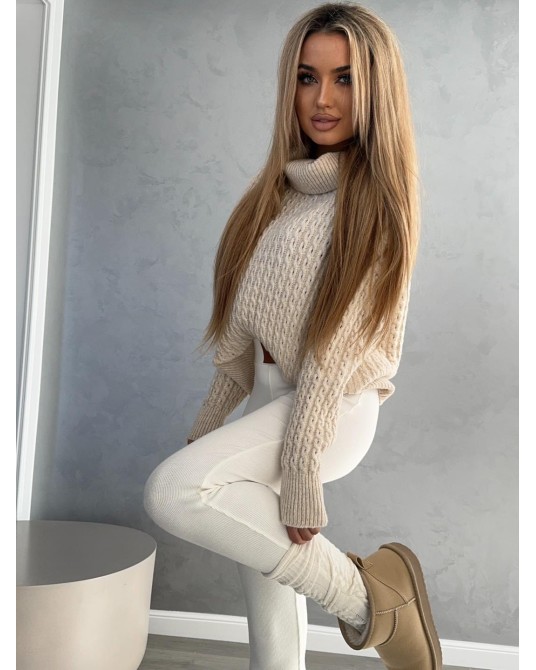 SWETER INKO BEŻOWY Z WEŁNA