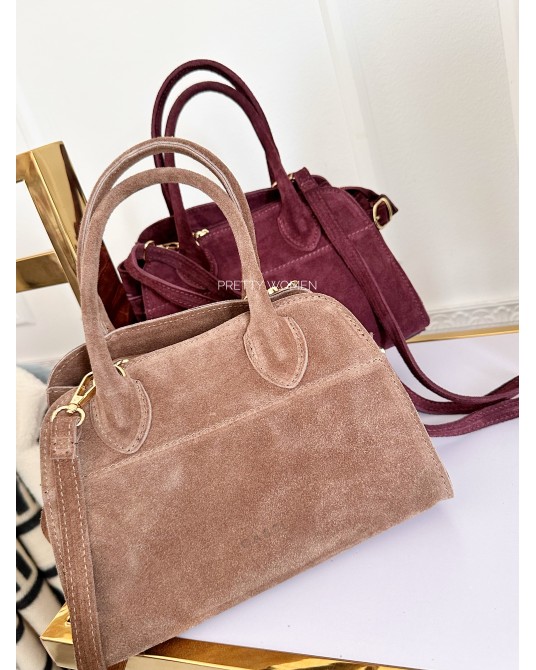 SKÓRZANA TOREBKA BORDO ▪️row style