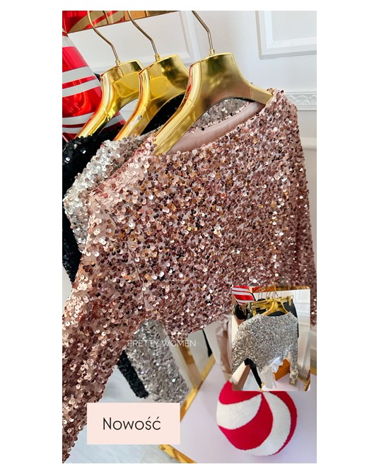 CEKINOWA BLUZKA Z KOKARDKA ▪️3 kolory