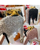 CEKINOWA BLUZKA Z KOKARDKA ▪️3 kolory