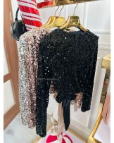 CEKINOWA BLUZKA Z KOKARDKA ▪️3 kolory