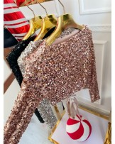 CEKINOWA BLUZKA Z KOKARDKA ▪️3 kolory