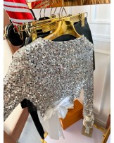 CEKINOWA BLUZKA Z KOKARDKA ▪️3 kolory