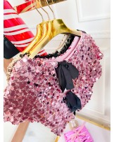 CEKINOWA BLUZKA Z KOKARDKA ▪️3 kolory