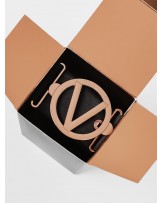 Pasek gumowy elegancki z klamrą logowany Anais czarny