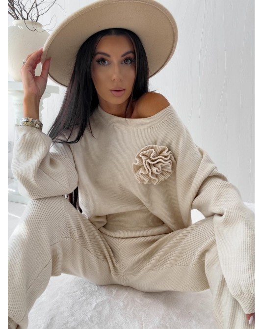 KASZMIROWY KOMPLET ▪️z róża ECRU