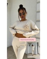 KASZMIROWY KOMPLET ▪️z róża ECRU