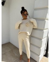 KASZMIROWY KOMPLET ▪️z róża ECRU