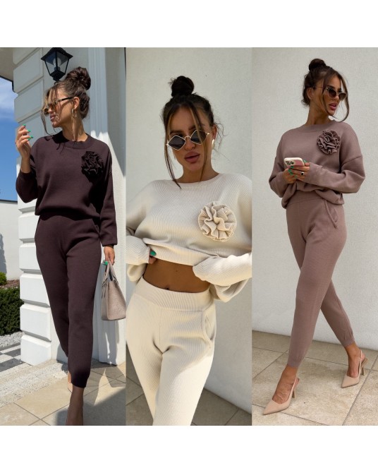 KASZMIROWY KOMPLET ▪️z róża ECRU