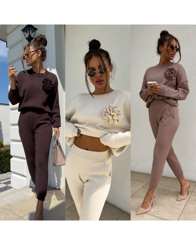 KASZMIROWY KOMPLET ▪️z róża ECRU