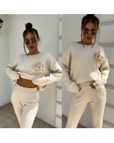 KASZMIROWY KOMPLET ▪️z róża ECRU