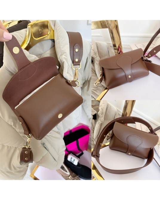 SKÓRZANA SASZETKA NERKA ▪️CZEKOLADOWA