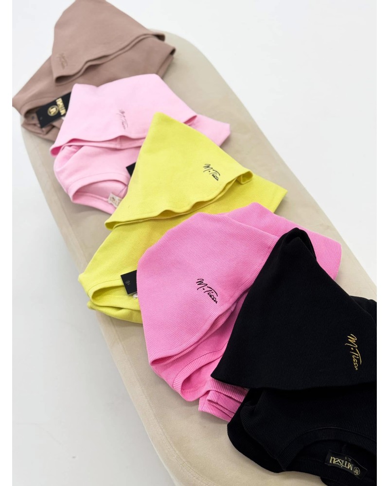 BLUZKA PRĄŻEK ▪️rozszerzone rękawy PUDROWY RÓŻ