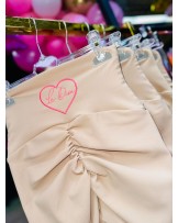 LEGGINSY Z MARSZCZENIM ▪️ZIP SERDUSZKO BEZOWE