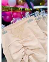 LEGGINSY Z MARSZCZENIM ▪️SERDUSZKO jasny beż