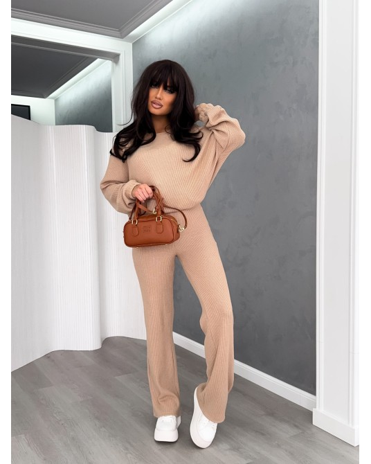 KOMPLET dzianinowy ▪️CIEPŁY BEŻ