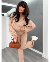 KOMPLET dzianinowy ▪️CIEPŁY BEŻ