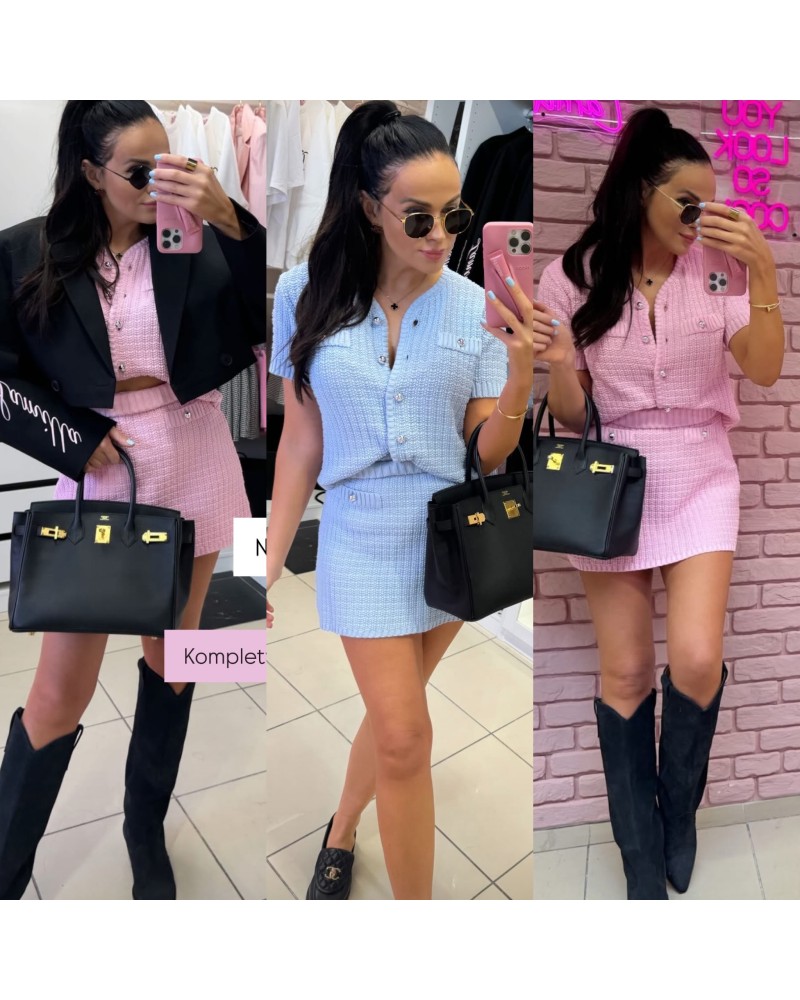 Dzianinowy komplet RÓŻOWY  ▪️premium